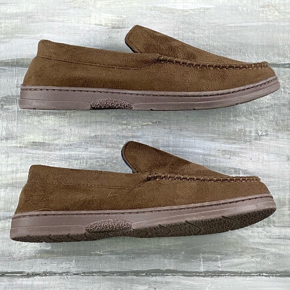 Men’s Moccasin Slipper House Shoe Indoor Outdoor Foam Hard Sole Cozy Loafer - Picture 13 of 16